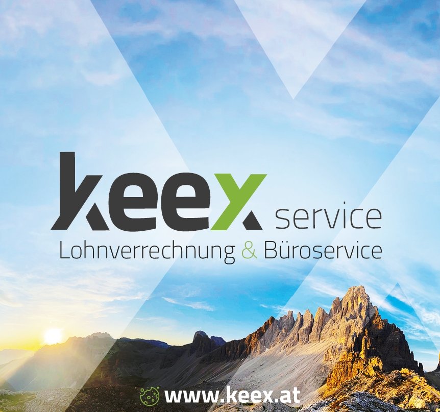 Deckblatt des Folders von Keex Service - Lohnverrechnung und Büroservice