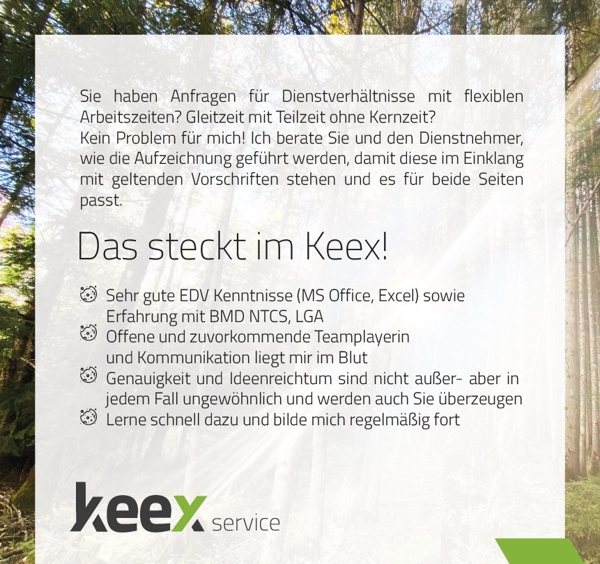 Seite 4 des Folders von Keex Service - Lohnverrechnung und Büroservice