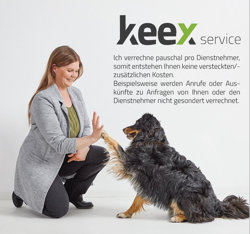 Seite 5 des Folders von Keex Service - Lohnverrechnung und Büroservice